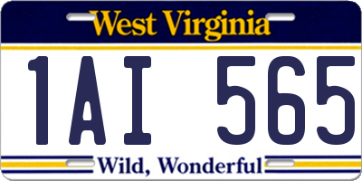 WV license plate 1AI565