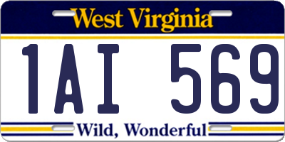 WV license plate 1AI569