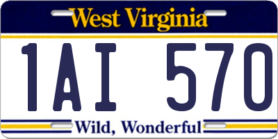 WV license plate 1AI570