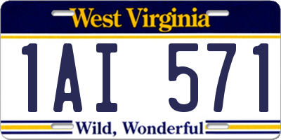 WV license plate 1AI571