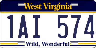 WV license plate 1AI574