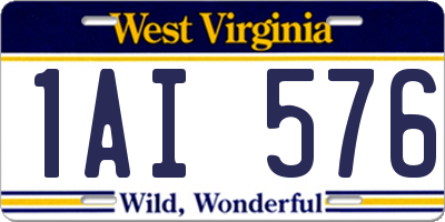 WV license plate 1AI576