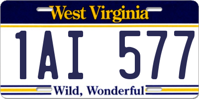 WV license plate 1AI577