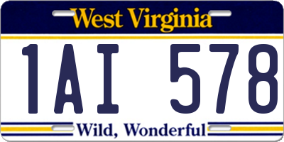 WV license plate 1AI578