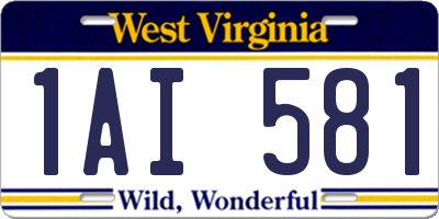 WV license plate 1AI581