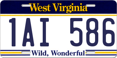 WV license plate 1AI586