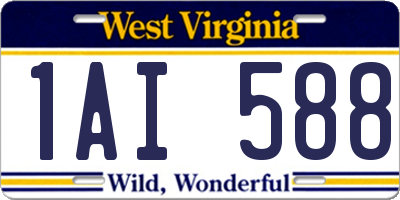 WV license plate 1AI588