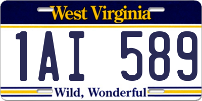 WV license plate 1AI589