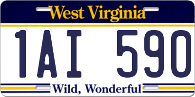 WV license plate 1AI590