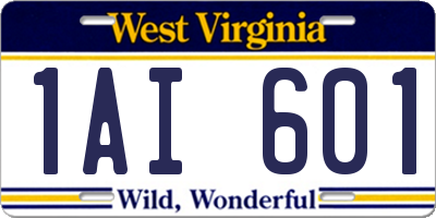 WV license plate 1AI601