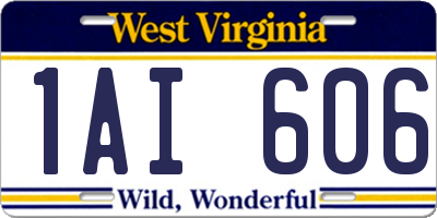 WV license plate 1AI606