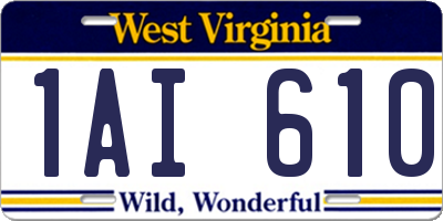 WV license plate 1AI610