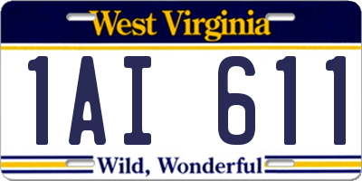 WV license plate 1AI611