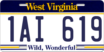 WV license plate 1AI619