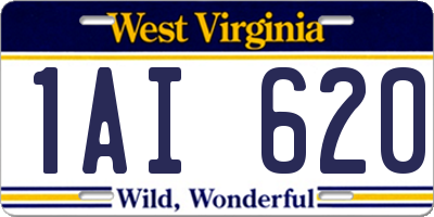 WV license plate 1AI620