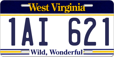 WV license plate 1AI621