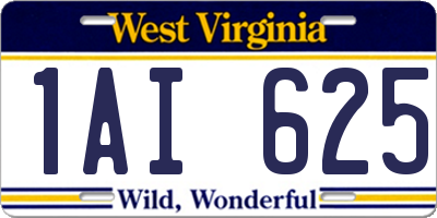 WV license plate 1AI625