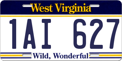 WV license plate 1AI627