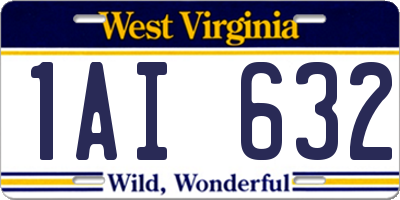 WV license plate 1AI632