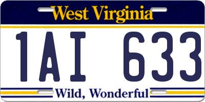 WV license plate 1AI633