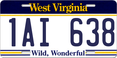 WV license plate 1AI638