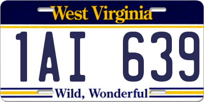 WV license plate 1AI639