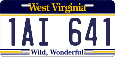 WV license plate 1AI641