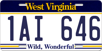 WV license plate 1AI646