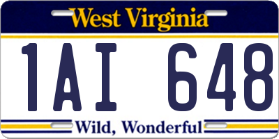 WV license plate 1AI648