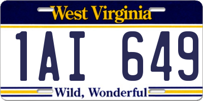 WV license plate 1AI649