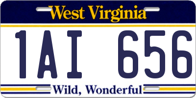 WV license plate 1AI656