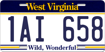 WV license plate 1AI658