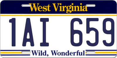 WV license plate 1AI659