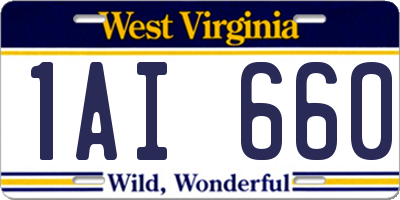 WV license plate 1AI660