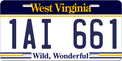 WV license plate 1AI661
