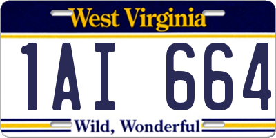 WV license plate 1AI664