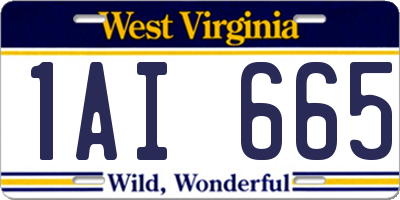 WV license plate 1AI665