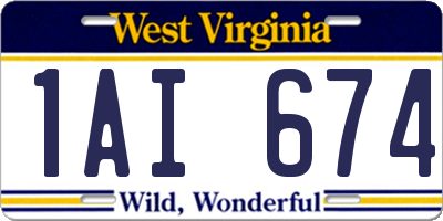 WV license plate 1AI674