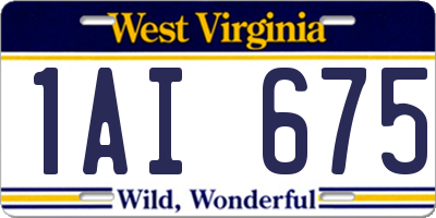 WV license plate 1AI675