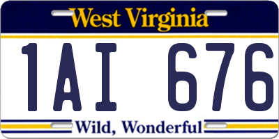 WV license plate 1AI676