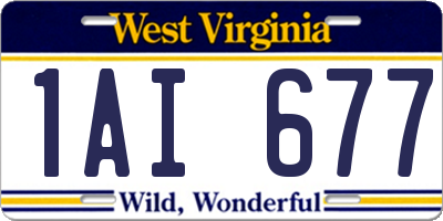 WV license plate 1AI677