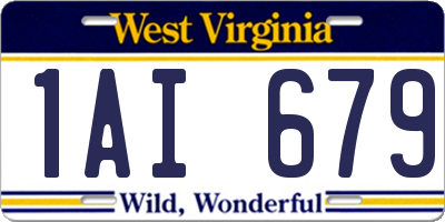 WV license plate 1AI679