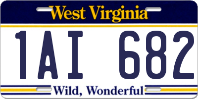 WV license plate 1AI682