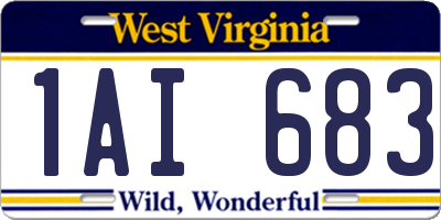 WV license plate 1AI683
