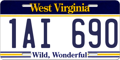 WV license plate 1AI690