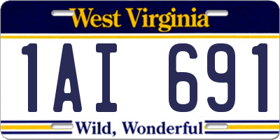 WV license plate 1AI691