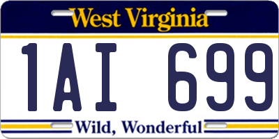 WV license plate 1AI699