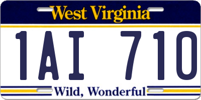 WV license plate 1AI710