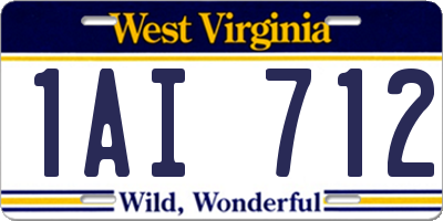 WV license plate 1AI712