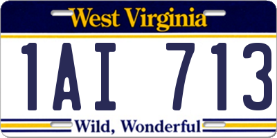 WV license plate 1AI713